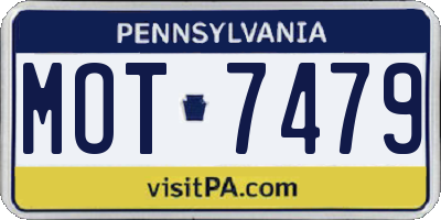 PA license plate MOT7479
