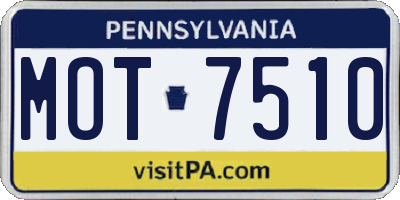 PA license plate MOT7510