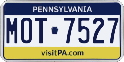 PA license plate MOT7527