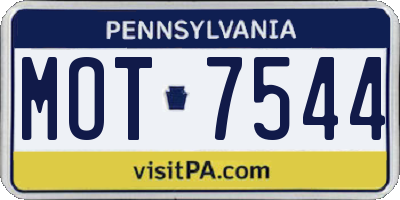 PA license plate MOT7544