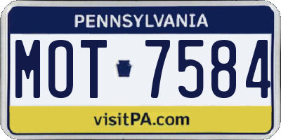 PA license plate MOT7584