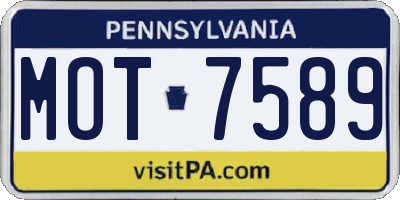 PA license plate MOT7589
