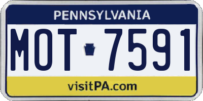 PA license plate MOT7591