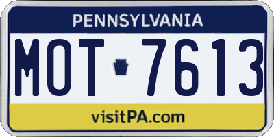 PA license plate MOT7613