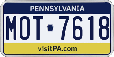 PA license plate MOT7618