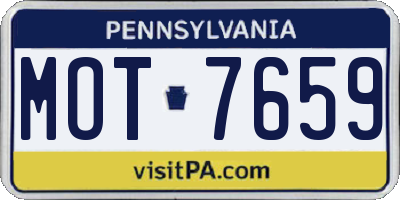 PA license plate MOT7659