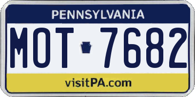 PA license plate MOT7682