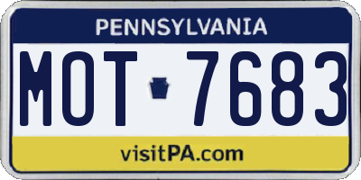 PA license plate MOT7683