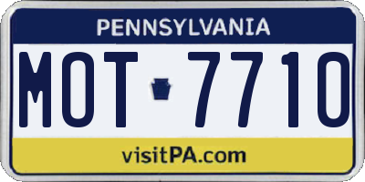 PA license plate MOT7710