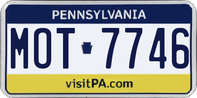PA license plate MOT7746