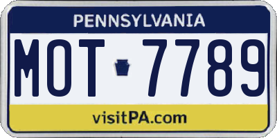 PA license plate MOT7789