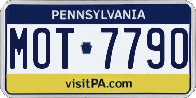 PA license plate MOT7790