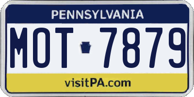 PA license plate MOT7879