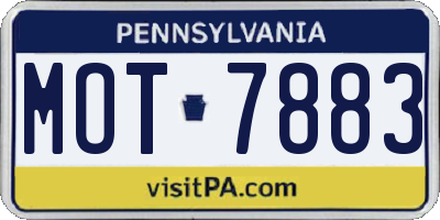 PA license plate MOT7883