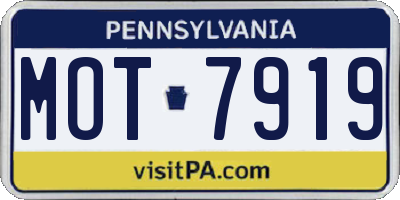 PA license plate MOT7919
