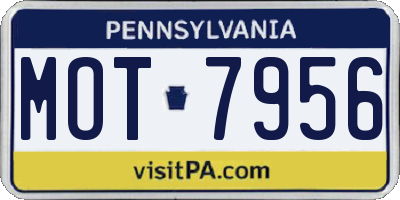 PA license plate MOT7956