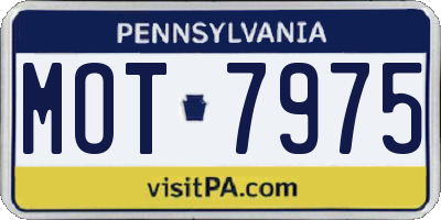 PA license plate MOT7975