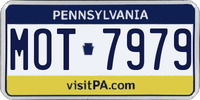 PA license plate MOT7979
