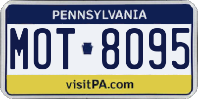 PA license plate MOT8095