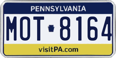 PA license plate MOT8164