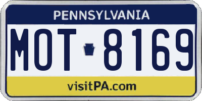 PA license plate MOT8169