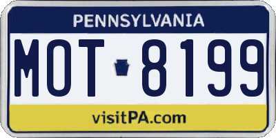PA license plate MOT8199