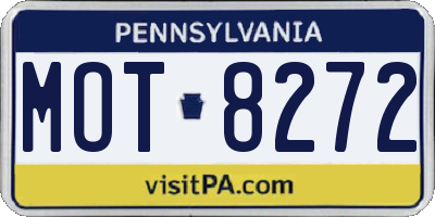 PA license plate MOT8272