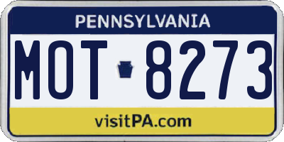 PA license plate MOT8273