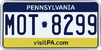 PA license plate MOT8299