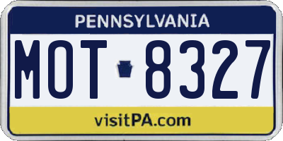 PA license plate MOT8327