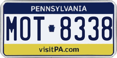 PA license plate MOT8338
