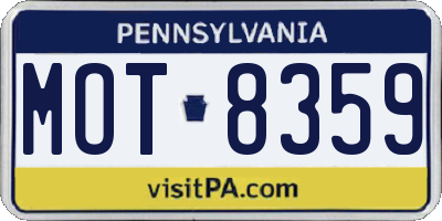 PA license plate MOT8359