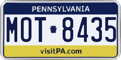 PA license plate MOT8435