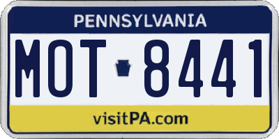 PA license plate MOT8441