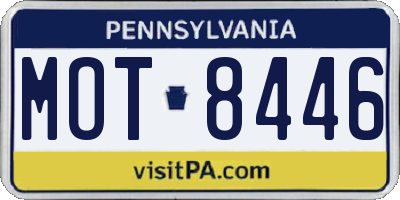 PA license plate MOT8446