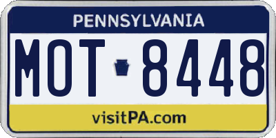 PA license plate MOT8448