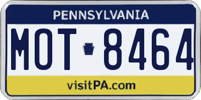 PA license plate MOT8464