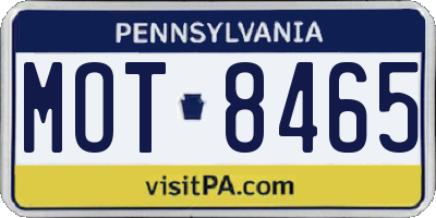 PA license plate MOT8465