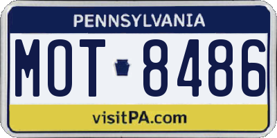 PA license plate MOT8486