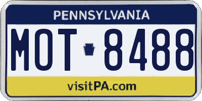 PA license plate MOT8488