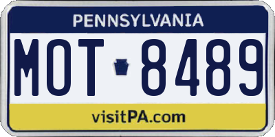 PA license plate MOT8489