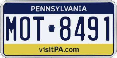PA license plate MOT8491