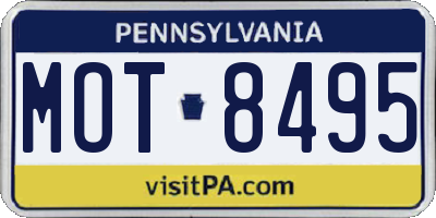 PA license plate MOT8495