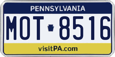 PA license plate MOT8516