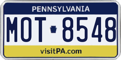 PA license plate MOT8548