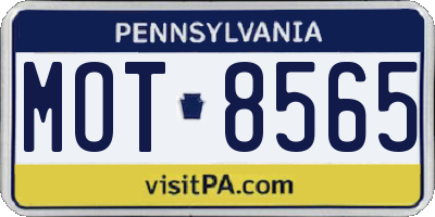 PA license plate MOT8565