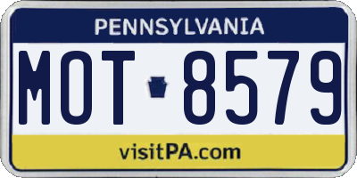 PA license plate MOT8579