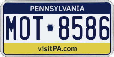 PA license plate MOT8586