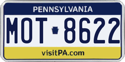 PA license plate MOT8622