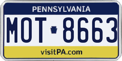PA license plate MOT8663